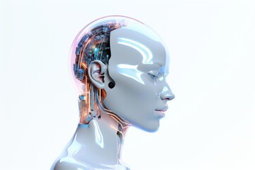 Ai head technology headshot female.