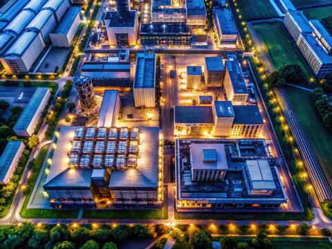 High-resolution drone footage reveals the meticulous manufacturing of computer graphics cards and microchips.