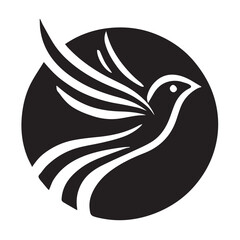 Obraz premium Silhouette of a bird in flight, perfect for logo design or branding.