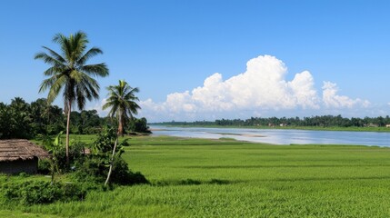 Obraz premium Tranquil River Landscape