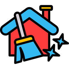 Cleaning lineal color icon