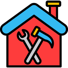 Home Renovation lineal color icon