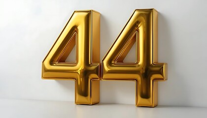 Golden Number Forty Four Balloon Decoration Minimalist Style