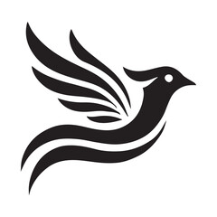 Obraz premium Silhouette of a bird in flight, perfect for logo design or branding.