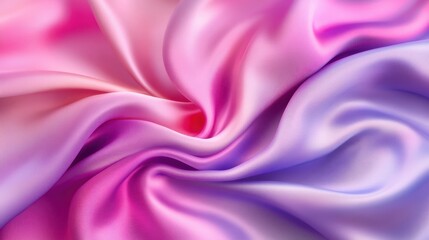 Fototapeta premium Luxurious pink and blue silk fabric, stunning display of texture, color, flowing elegance