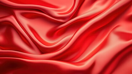 Obraz premium Luxurious red silk fabric texture background, elegant drapes and smooth folds for design