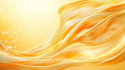 Flowing yellow fabric, abstract background for design, texture, and textile projects