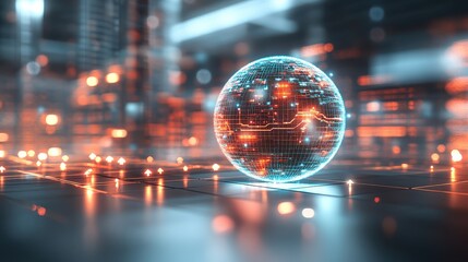 Artistic glass sphere with a face, exploring the enigmatic reflection within mysterious