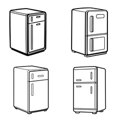 Smart fridge vector illustration