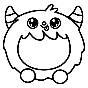 recommend clip art: cute kawaii Yeti peeking outline cartoon doodle illustration
                    