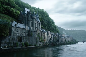 Charming Dinant: Meuse River Cityscape, Belgium. Picturesque Historic Architecture, Travel          