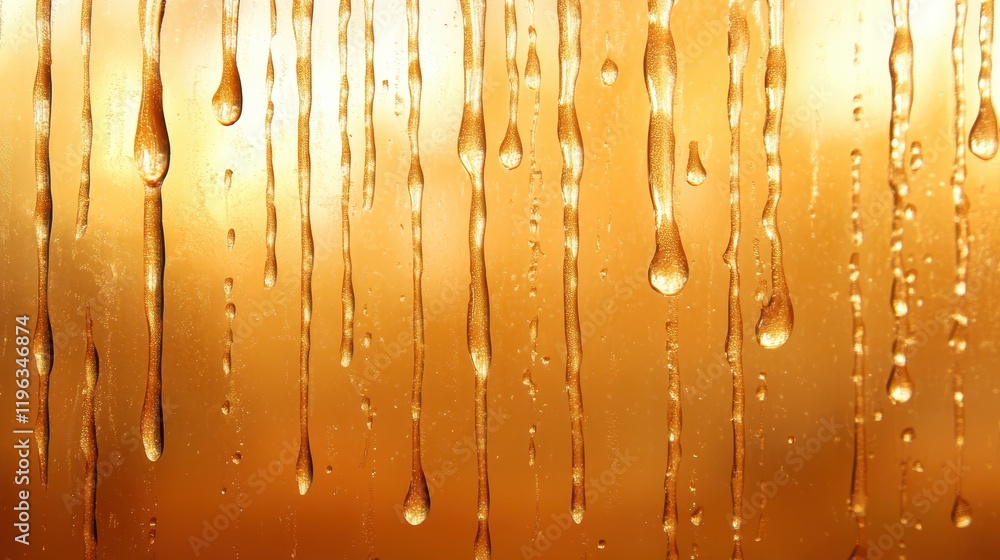 Aufkleber closeup, water droplets adorn window surface creating textured abstract pattern
