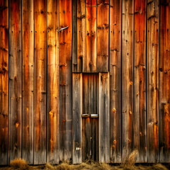 Rustic Wooden Barn Wall with Old Door Texture