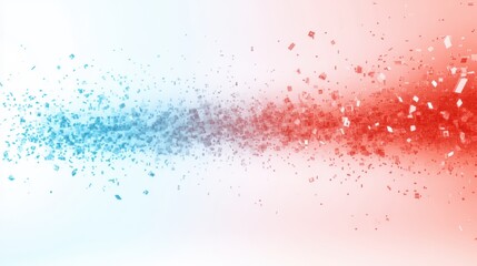 Fototapeta premium Shattered glass abstract, striking visual of red and blue shards on textured background