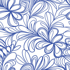 Flower pattern on a light beige background. Damask Pattern.
