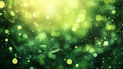 Obraz premium Vector image of a green bokeh nature abstract background with gentle light effects for design projects that are calm and fresh