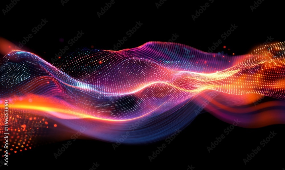 Poster flow of digital information. global connection concept. technology futuristic background. big data v