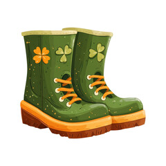 Whimsical Leprechaun Boots with Clover Accents for St  Patrick s Day