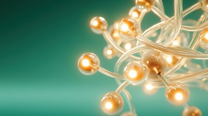 Twinkling lights on green backdrop, festive and vibrant holiday atmosphere glimmering