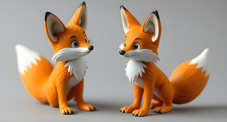 Obraz premium fox cartoon character