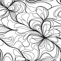 Flower pattern on a light beige background. Damask Pattern.