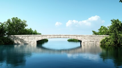 Fototapeta premium Tranquil Stone Bridge Landscape