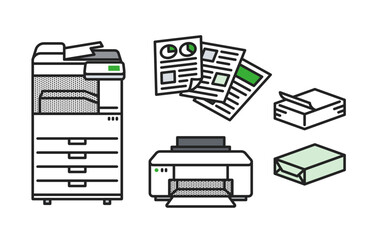 コピー機・プリンターイラストセット