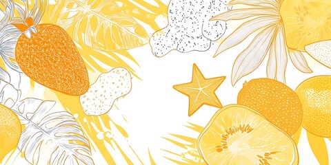 Tropical Fruit Banner Summer Design