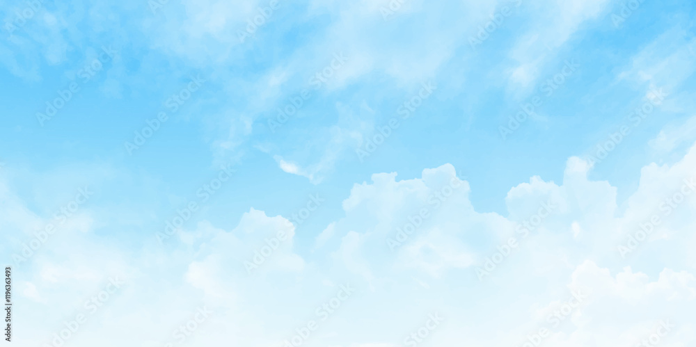 Aufkleber Sky Cloud background. image of beautiful blue sky and white clouds on day time for background usage.