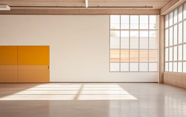 Spacious interior with natural light and minimalist design in modern architecture setting