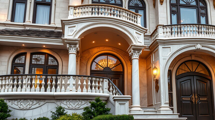 Obraz premium Magnificent Mansion: A Glimpse of Architectural Grandeur and Opulent Design