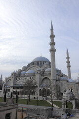 Naklejka premium Magnificent Architecture Showcases Domes, Minarets, and Traditional Design Reaching for the Sky Majestically