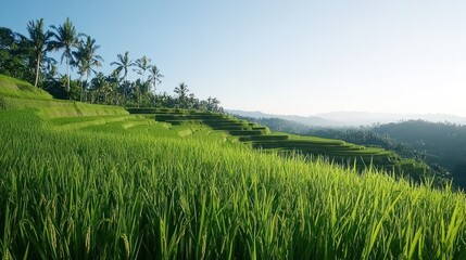 Obraz premium Lush Green Rice Terraces