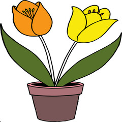  The flower design with color