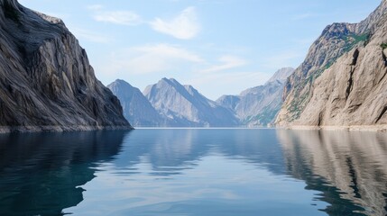 Obraz premium Serene Mountain Lake Landscape