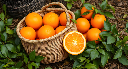 oranges in a basket