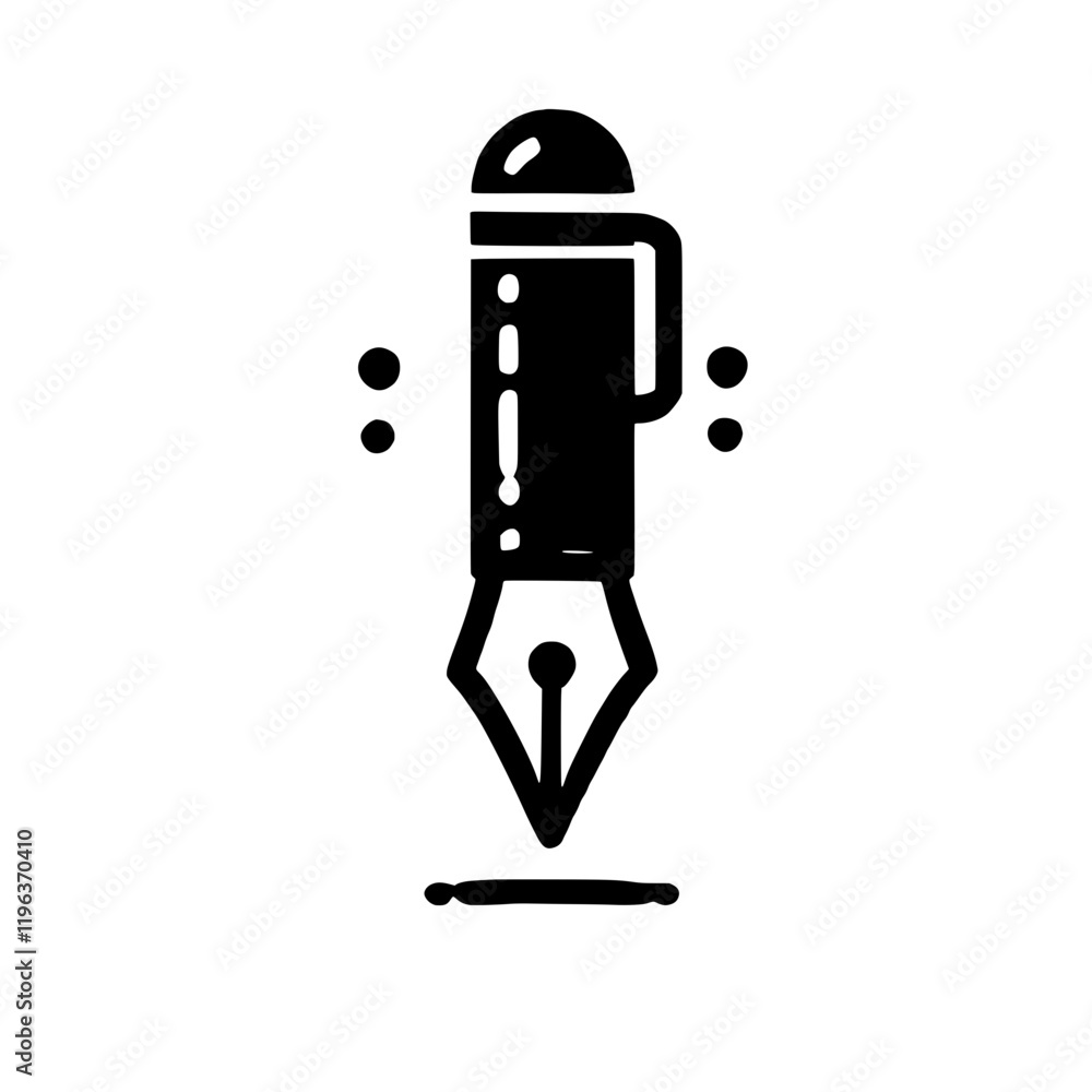 Poster inkling of creativity: a simple yet powerful icon of a pen, symbolizing writing, creativity, express