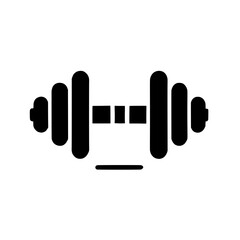 Dumbbell Icon: A simple yet powerful black silhouette of a dumbbell, perfect for fitness, gym, strength training, and workout related projects. 