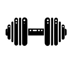 Dumbbell Icon: A simple yet powerful black and white illustration of a dumbbell, perfect for fitness-related projects or designs.  