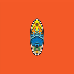 surf board logo vector