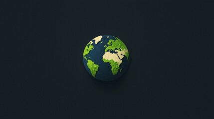 Fototapeta premium Minimalist Earth Design in Two Colors Digital Art Abstract Environment Isometric View for Modern Aesthetics