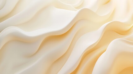 Fototapeta premium A close-up of soft, flowing yellow fabric, showcasing gentle waves and texture for versatile design applications.