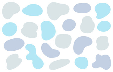 Rough and cute hand-drawn style speech bubble set (cool colors)