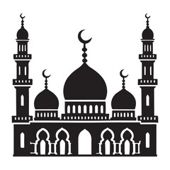 Mosque Silhouette Illustration for Islamic Designs