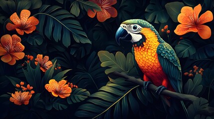 Obraz premium An educational campaign poster featuring global wildlife and plant diversity with a focus on environmental preservation