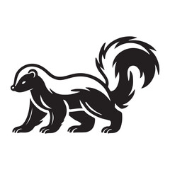 Honey Badger Silhouette Vector Illustration Wild Animal