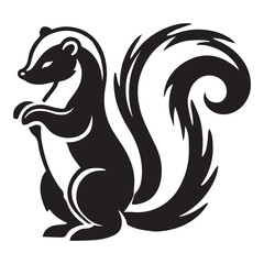 Striking Skunk Silhouette a Nocturnal Mammal