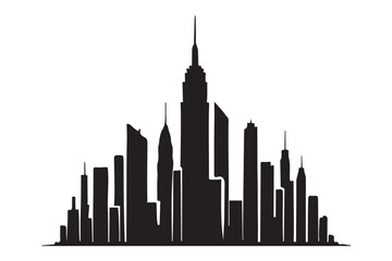 Obraz premium Dramatic Silhouette Illustration of a City Skyline