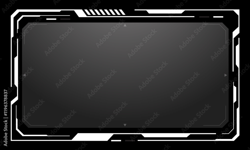 Poster hud frames white grey user interface elements design modern technology futuristic control panel scre