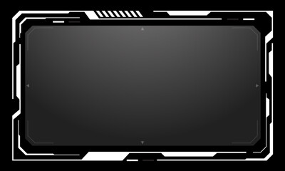 HUD frames white grey user interface elements design modern technology futuristic control panel screen digital hologram window gaming menu touching cyber monitor set on black background vector